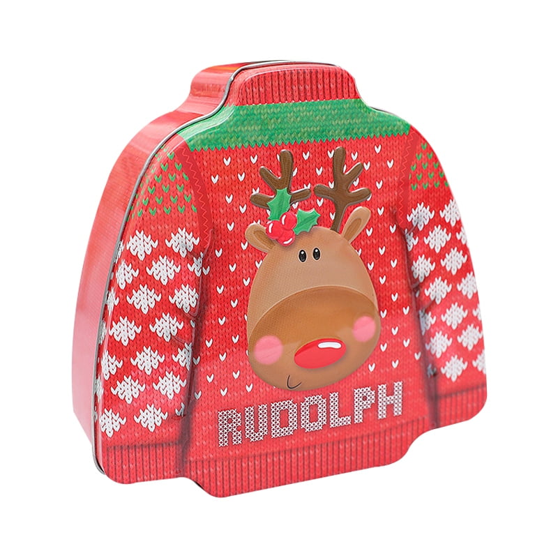 D FRECI Christmas Theme Empty Tins Candy Box Candy Cookie Gift Storage Container Decorative Box for Xmas Party