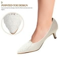 thumbnail image 2 of EeaseMX 1 par de zapatos de tacón alto con encaje puntiagudo para novia, sexys, para boda (blancos), 2 of 8