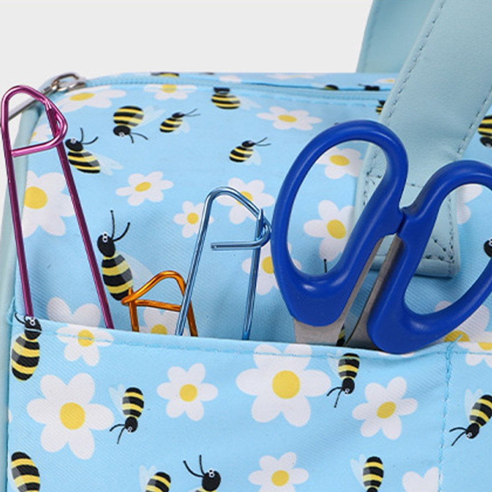 Jiibva Large Capacity Crochet Storage Bag Portable Knitting Bag DIY Yarn Storage Organizer for Yarn and Crochet Hooks Sewing