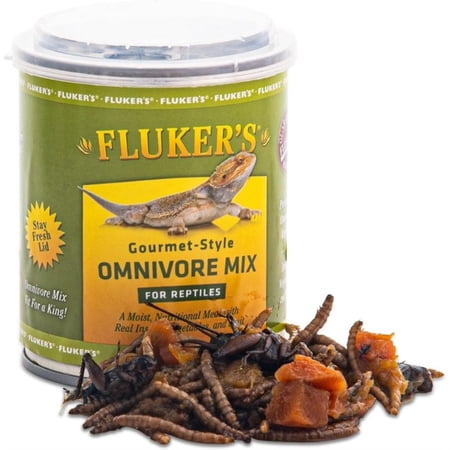 Fluker's Gourmet Canned Food for Reptiles, Fish, Birds and Small Animals, Omnivore Mix 1.2 oz