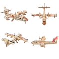 thumbnail image 2 of Juego de 6 modelos de aviones y helicópteros 3D i-Chony de madera, 2 of 4