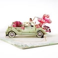 thumbnail image 2 of Married 3D Pop Up Wedding Card , Congratulation Cards with Vintage Car and Floral ,Invitation Card for Valentines Day Engagement Marriage Anniversary Bridal Shower Newlyweds with Envelope Green, 2 of 5