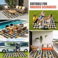 thumbnail image 4 of Pumpkin Outdoor Rug for Patio/Deck/Porch, Non-Slip Large Area Rug 5 x 8 Ft, Sunflower Buffalo Plaid Black White Check Indoor Outdoor Rugs Washable Area Rugs, Reversible Camping Rug Carpet Runner, 4 of 8