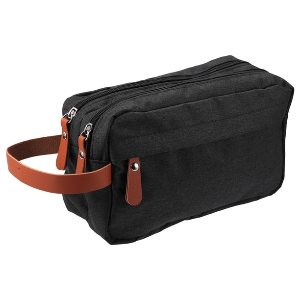 Bolsa de Maquillaje Portátil Unique Bargains Impermeable Negra 26x10x15cm