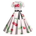 thumbnail image 1 of TSADFHJI Jupe en Satin Maxi pour Femmes, Imprimé Floral à Col Rond, Manches Courtes, Rétro et Décontractée, TG, 1 of 3