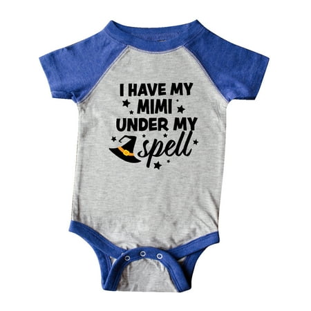 

Inktastic I Have My Mimi Under My Spell with Cute Witch Hat Gift Baby Boy or Baby Girl Bodysuit