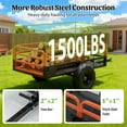 thumbnail image 3 of 1500 lbs Capacity ATV Dump Cart Trailer, Heavy Duty Tow-Behind Hauler with Dual Control Dumping for Garden Use, Orange, 3 of 13