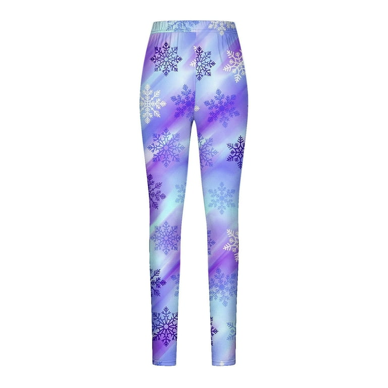 Virmaxy Women's Ugly Christmas Warm Pants Snowflake Printed