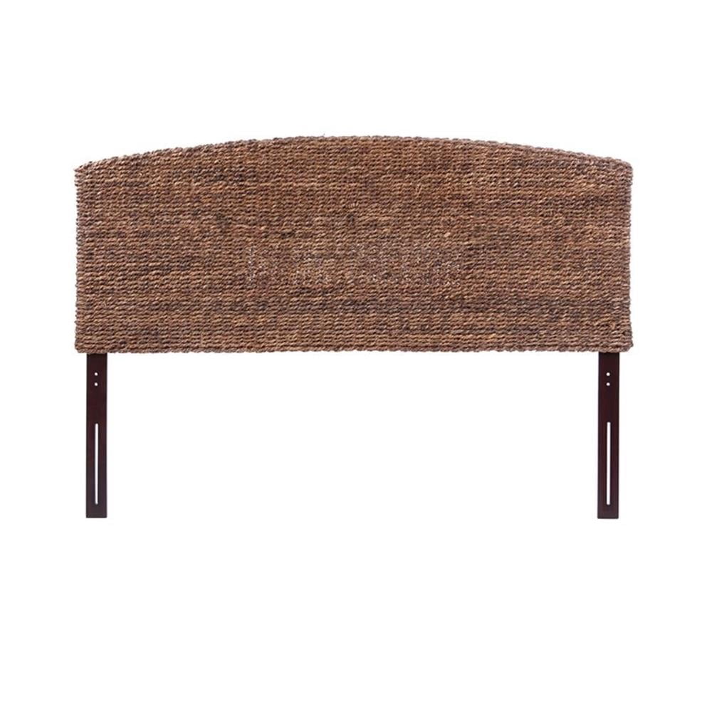Maklaine Banana Leaf Honey/Dark Brown Headboard Rectangular 78.5" Unassembled