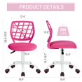 thumbnail image 3 of Silla de escritorio Furniturer Mesh para niños y adolescentes, color rosa, 3 of 7
