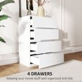 thumbnail image 4 of HOMCOM Commode de Chambre, Commode à 4 Tiroirs pour Chambre, Blanc, 4 of 10