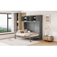 thumbnail image 2 of Full Size Murphy Bed Chest, Wooden Murphy Cabinet Bed Lift Up Bed Frame with Top Cabinets, Folding Wall Bed Frame for Guest Room/Study/Office, No Box Spring Needed, Gray, 2 of 7