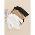 thumbnail image 3 of JYYYBF Infant Baby Boy Girl Turtleneck T Shirt Romper Long Sleeve High Stretch One Piece Solid Color Bodysuit Fall Winter Blouse, 3 of 6