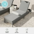 thumbnail image 4 of Martha Stewart Indoor-Outdoor Adjustable Patio Chaise Lounge Chair in Gray Rattan Wicker with Gray All-Weather Cushions, 4 of 12
