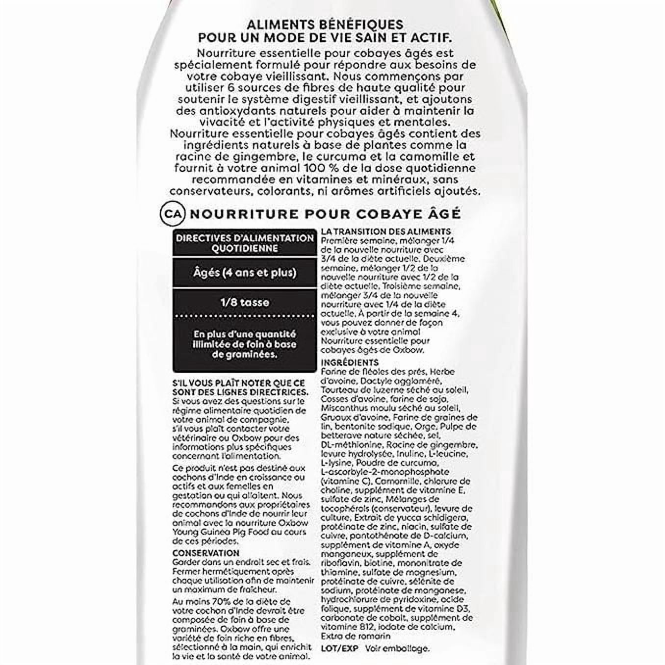 Oxbow Essentials Nourriture pour Cobaye Âgé, 8lb
