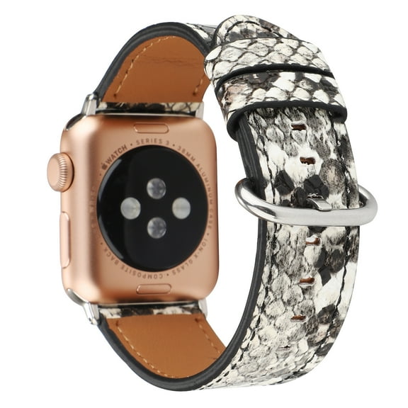 Dwitch Genuine Leather Band Compatible with Apple Watch Band 42/44/45/46/49mm, Luxury Leather Watch Band Fits for iWatch Ultra, Series SE/10/9/8/7/6/5/4/3/2/1, Replacement Strap for Women,White