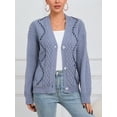 thumbnail image 5 of Charmo Women's Cable Knit Open Front Button Down Cardigan Sweater Long Sleeve Chunky Fall Sweater Outwear, 5 of 6