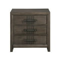 thumbnail image 5 of Pemberly Row Modern 3-Drawer Solid Wood Nightstand in Walnut, 5 of 7
