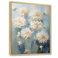 thumbnail image 2 of Designart "Ink-Blot Blooms: White And Blue Mums" Chrysanthemums Floater Framed Wall Decor, 2 of 5