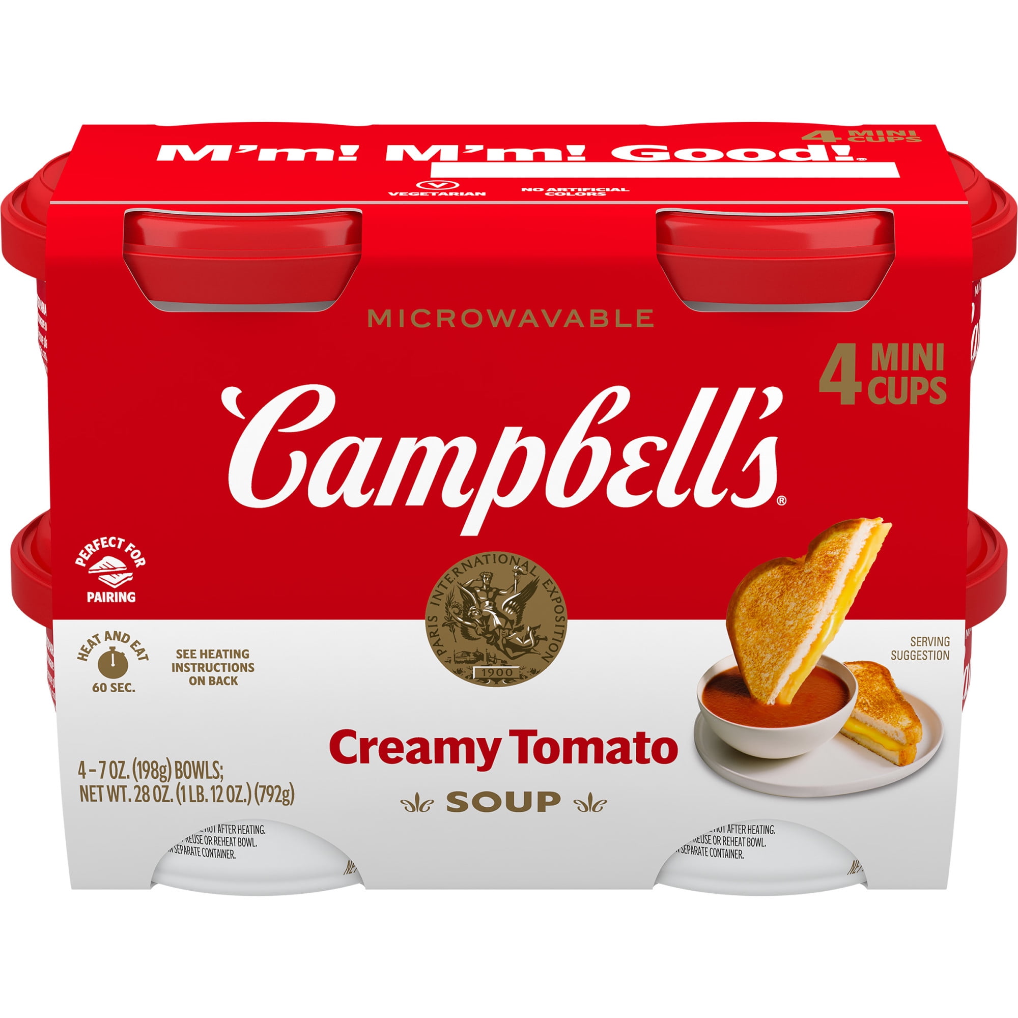 Campbell's Homestyle Chicken Noodle Soup, 7 oz Bowl, 4 Pack, with