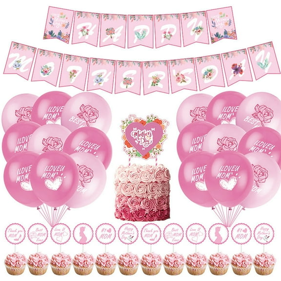 Event Decorations,HAPPY MOTHER'S DAY Balloon Set Decoration Mother’s Day Banners Cake Toppers For Mother's Day Hot Glitter Happy Mother's Day Banner Cake Topper Mother's Day
