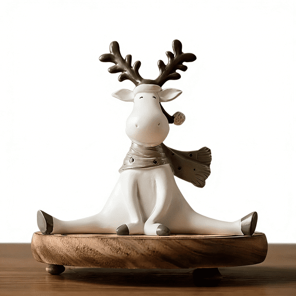Cozy Minimalist Deer Resin Sculpture | Modern Warm Glow Decor for Home, Nursery, Coffee Table | Trendy Holiday & Christmas Gift 2025