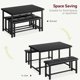 thumbnail image 5 of Historyli Juego de mesa de comedor para 4 personas,mesa de cocina con bancos,juego de mesa de comedor rectangular con 2 bancos tapizados,juego de mesa de comedor de 3 piezas para espacios pequeños, 5 of 6