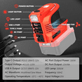 thumbnail image 4 of 220W Power Inverter DC 18V 21V To AC 220V USB Type-C DC Adapter for Crafts*man 20V tools, 4 of 7