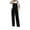 A01-Black, variant on JWZUY Womens Plus Size Bib Overalls Adjustable Strap Drawstring Jumpsuits Solid Tie Waist Playsuit Black M