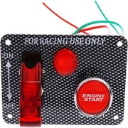 Geloo 12V Ignition Switch Panel with Engine Start Push Button Toggle Switch Panel for Racing Car