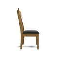 thumbnail image 4 of Raly Dining Side Chair Set of 2, Brown Faux Leather Seat, Slated Back, 4 of 5