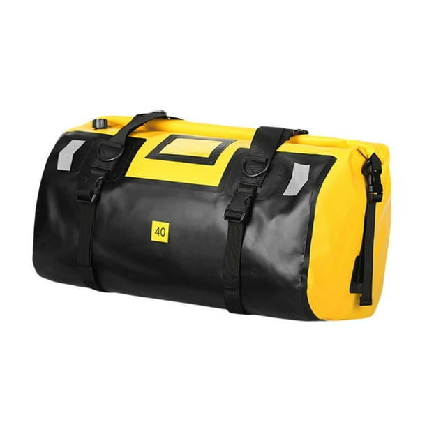 Bolsa trasera para motocicleta, resistente al agua, portátil, multiusos. Amarillo Negro 66L