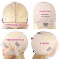 thumbnail image 5 of Bob Wigs Human Hair 13x4x1 Lace Frontal T Part Short Straight #613 Blonde 180% Density Glueless Straight Wig for Black Women Pre Plucked 12 Inch, 5 of 5