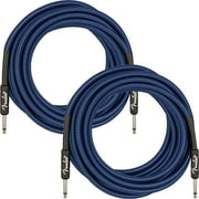 Fender 18.6' Professional Instrument Cable, Straight-Straight, Blue Tweed - 2 Pack