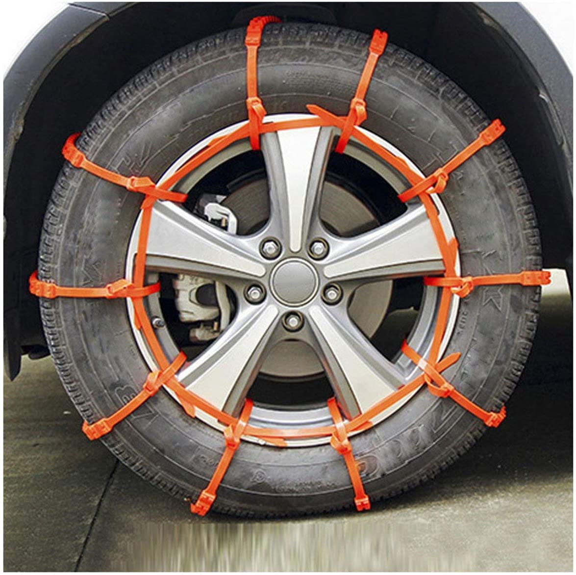 8 PCS Snow Tire Chain Adjustable for Car Truck SUV Anti-Skid Emergency Driving 