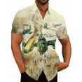 thumbnail image 3 of Camisas hawaianas con estampado 3D de avión de combate para hombre, camisas casuales de manga corta con botones, camisetas de hip hop para hombre, ropa de calle, 3 of 5