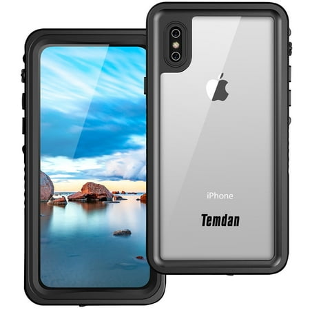 (Upgraded) iPhone X Waterproof Case, Temdan IP68 Waterproof Full-body Protect Rugged Case with Built-in Screen Protector Underwater Case for Apple iPhone X 2017