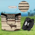 thumbnail image 6 of Haosy American Flag and Cow Golf Mallet Putter Cover Strong Magnetic Leather Golf Club Headcover Closure, 6 of 7