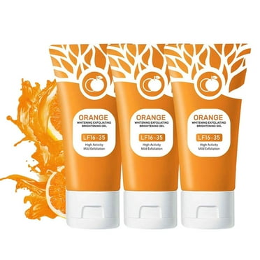 Zmzmskgsi Gmeelan Orange Enzymes Exfoliating Brightening Gel(Pack of 3), Orange Exfoliating Gel Scrub Face Body Skin, Deep Cleansing Moisturizing Facial Exfoliator, Clearance 50g/1.78oz