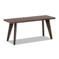thumbnail image 1 of Pemberly Row Contemporary 41.5" Solid Red Oak Wood Bench in Dark Brown, 1 of 13
