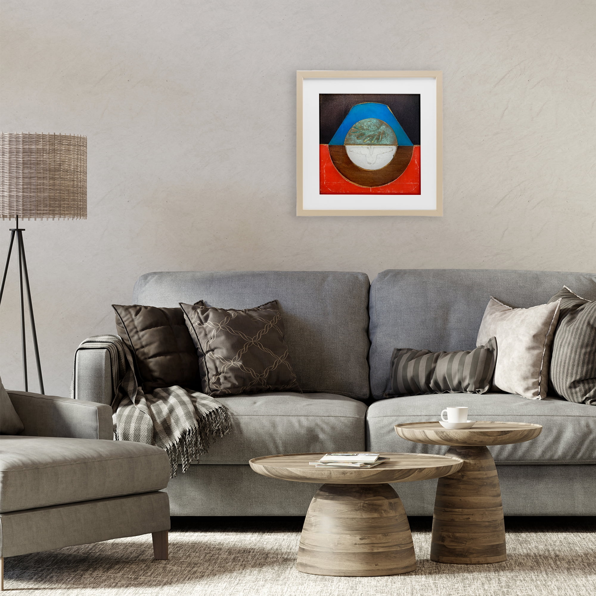 Stupell Industries Round Rustic Symmetry Birch Framed Print Under Glass, design by Matthew Finger