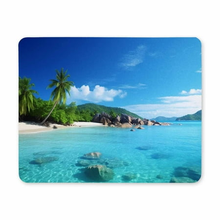 Mouse Pad, Gaming Mouse Pad, Non-Slip Rubber Base Mouse Mat with Designs for Laptop, Computer & Office, 9.5 x 7.9 x 0.12 inches (Starfish on Beach)
