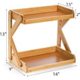 thumbnail image 2 of shiyou-2-Tier Coffee Station Organizer, Bamboo Kitchen Counter Shelf, Countertop Spice Condiment Rack Syrup Storage Holder, Tea Station Stand for Coffee Bar Accessories, Office, Home, Desktop, 2 of 4