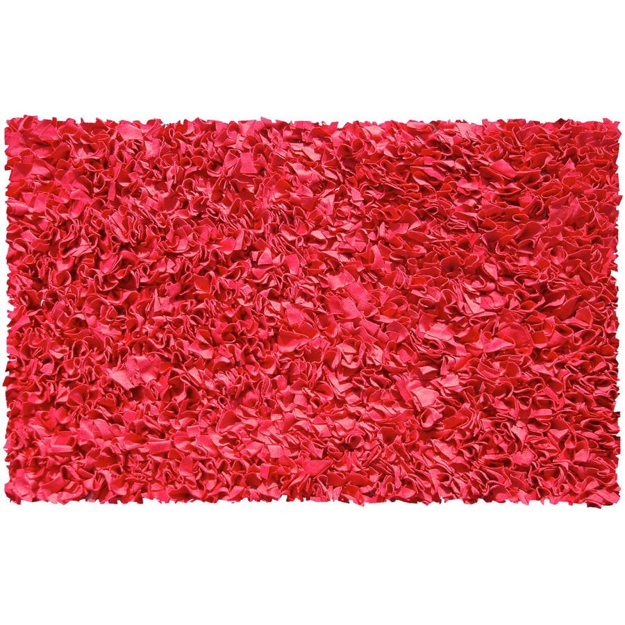 The Rug Market Shaggy Raggy Red Size 4.7' x 7.7' Area Rug