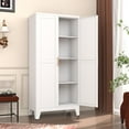 thumbnail image 3 of Erosoei Contemporary Metal Storage Cabinet with 2 Doors and 3 Adjustable Shelves, 47.3"H, 3 of 6