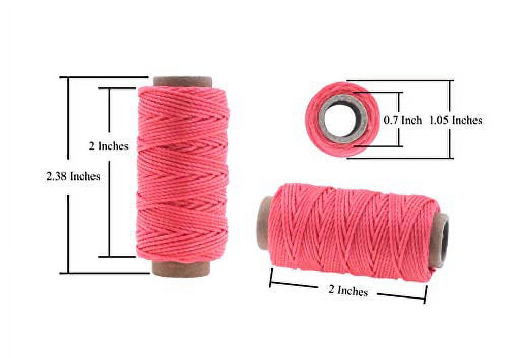 Round Waxed Thread for Leather Sewing - Leather Thread Wax String Polyester Cord for Leather Craft Stitching Bookbinding by Mandala Crafts 1mm 22 x