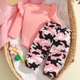 thumbnail image 5 of mgoYE Newborn Infant Baby Girl Clothes Fall Winter Outfits Heart Print Romper Camo Pants Infant Romper Pants Cute Baby Girls Clothes(Pink,12-18 Months), 5 of 8