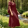 thumbnail image 6 of Women's Palace Dresses Long Sleeve Loose Solid Color Elegant Halloween Costume Party Dress, 6 of 7