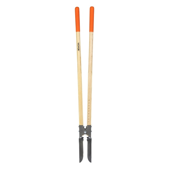 VEVOR Post Hole Digger with Wood Handle and Scale Markings 57.5" Manual Hole Digger