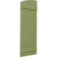 thumbnail image 3 of Ekena Millwork 17 1/2"W x 76"H Americraft Five Board (2 Batten) Exterior Real Wood Joined Board-n-Batten Shutters w/ Elliptical Top (Per Pair), Moss Green, 3 of 10